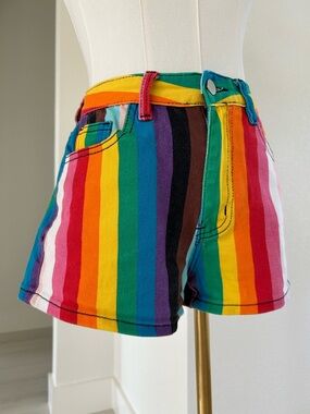 Club Exx United As One Rainbow Jean Shorts Womens S